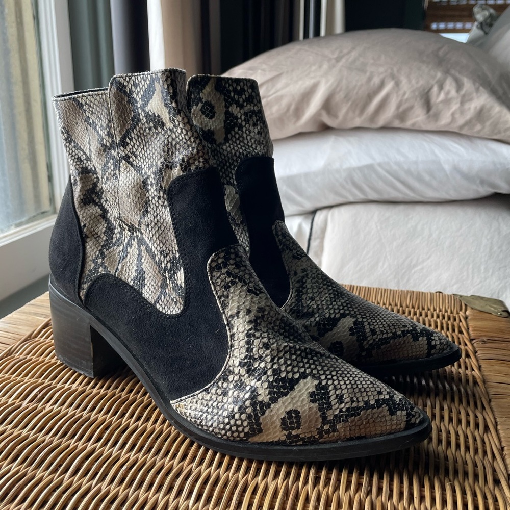 Snakeskin Booties